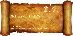 Mohaupt Irén névjegykártya